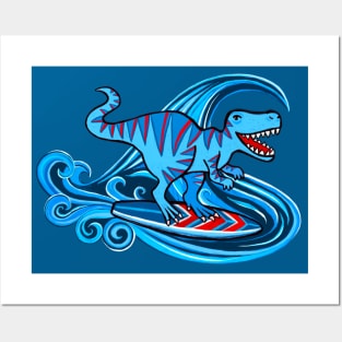 Dino Surfer Posters and Art